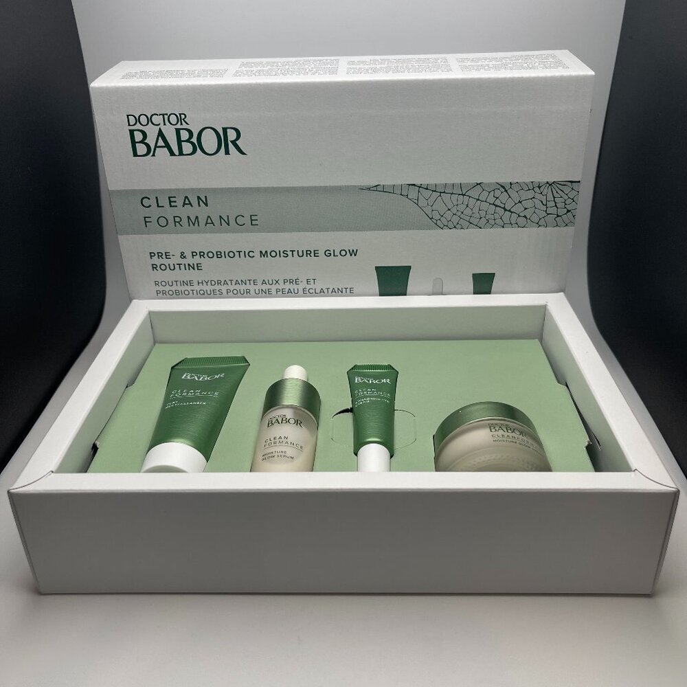 New! Doctor Babor Cleanformance Pre- & Probiotic Moisture Glow Routine Boxed Set